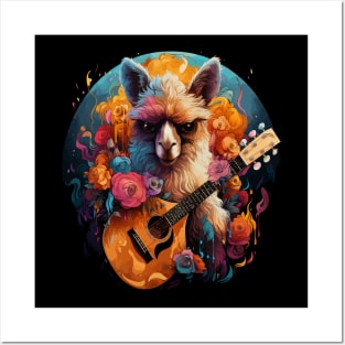 Alpaca Playing Guitar Posters and Art